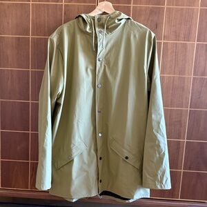 Rains Olive Hooded Raincoat